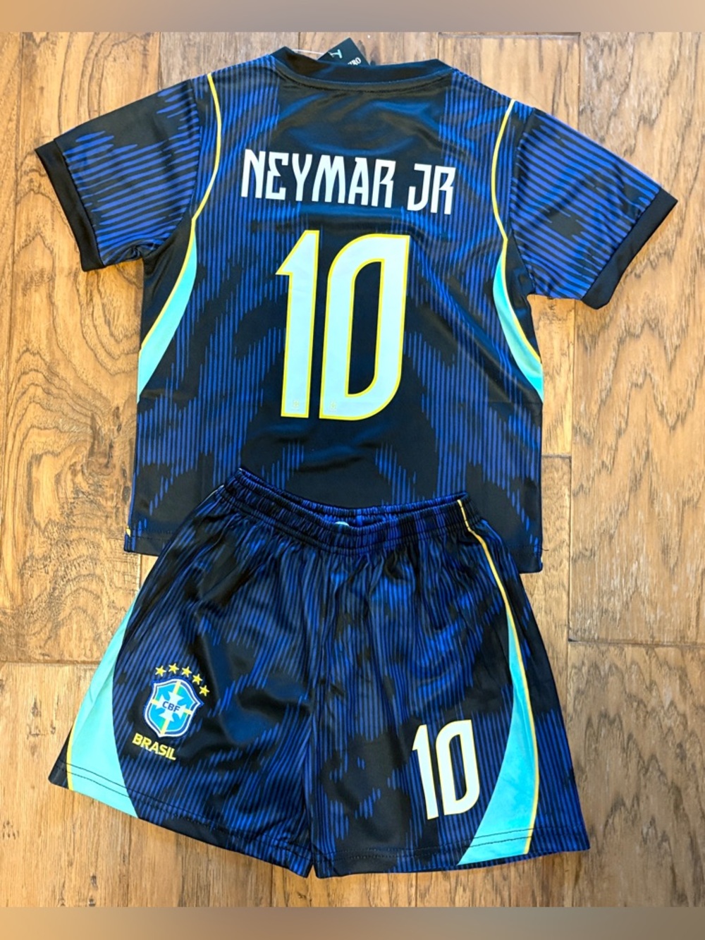 Neymar Jr Brasil Kids Soccer Jersey Kit - Toddler Youth Sizes 2 Piece Set